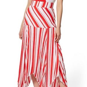 NY & Company Pleated Handkerchief-Hem Skirt